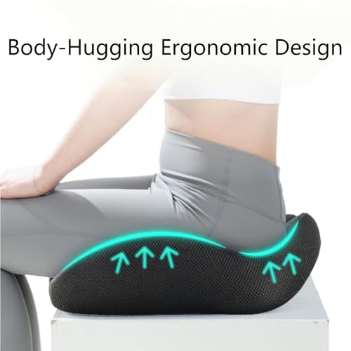Gifts for Men Christmas Seat Cushion for Office Chair, Large Ergonomic Memory Foam for Sciatica, Hemorrhoid Pillow for Long Sitting Relief, 4.7" Thick Car Seat Cushions for Driving Seat Cushions