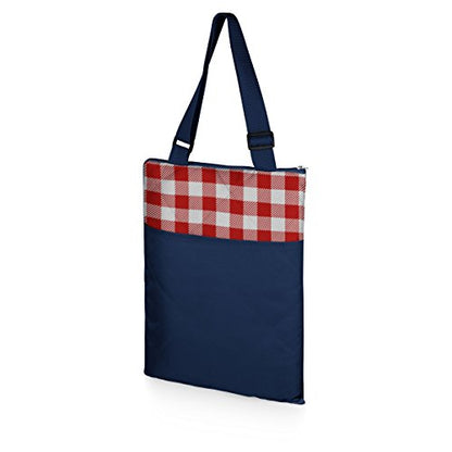 ONIVA - a Picnic Time brand - Vista Outdoor Picnic Blanket & Tote - Beach Blanket - Camping Blanket, (Navy with Red Check) - color: Navy With Red Check