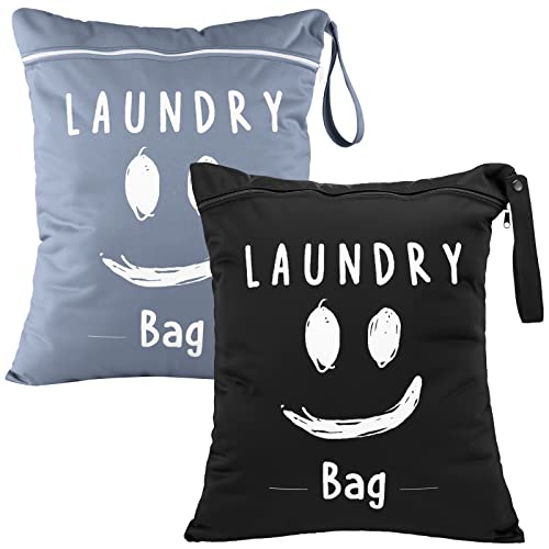 Shappy 2 Pack Large Travel Laundry Bags, Large Wet Dry Waterproof Dirty Clothes Bag for Suitcase, Swimsuit Beach Gym College Dorm Wet Bag(Cute Style) - style: Cute Style