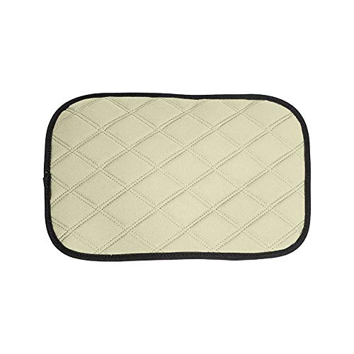 FH Group Neosupreme Beige Diamond Pattern Center Console Pad – Water-Resistant Armrest Cover Protector for Cars, SUVs & Trucks - color: Beige, style: Console Cover (Diamond)