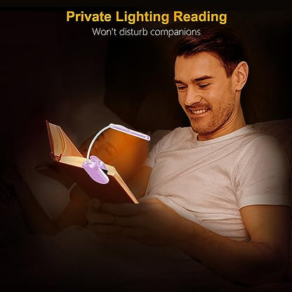Gritin Rechargeable Book Light for Reading in Bed with 19 LED &Memory Function-Eye Caring 3 Color Temperatures,5 Brightness Levels,90 Hrs Runtime Flexible Goose Neck Clip on Light-Purple - color: Purple