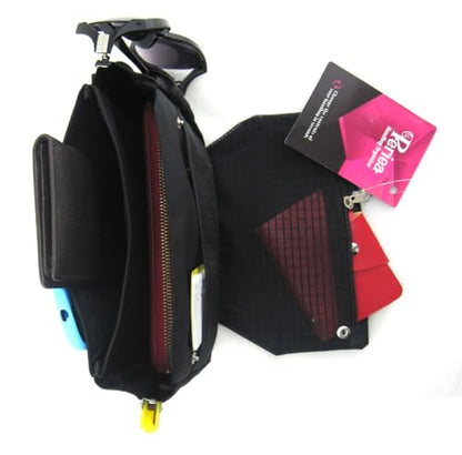 Periea ‘Tegan’ Small Handbag Organizer Insert or Make-up Bag – 5 Colors Available (Black) - color: Black