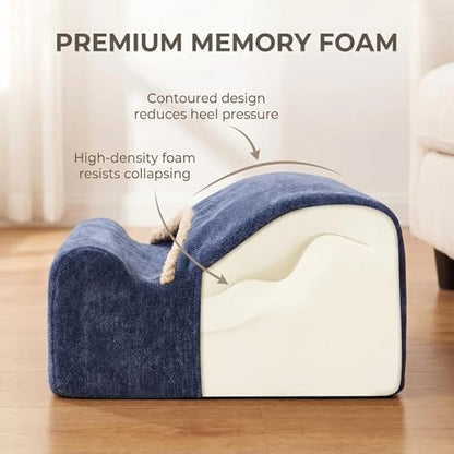 Foot Rest for Under Desk at Work, Office Footrest with Warm Feet Pocket,Ergonomic Under Desk Footrest with Washable Cover, Stool for Office Chair & Back &Pain Relief, (Blue+) - color: Blue+