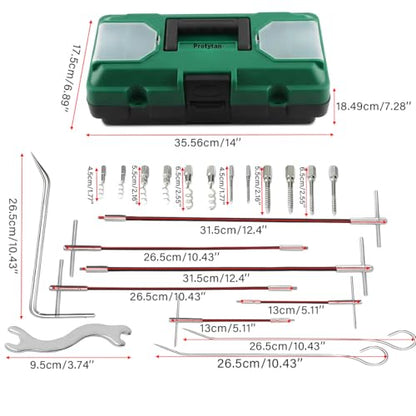 23PCS Packing Extractor Kit, Pump & Valve Packing Removal Tool Set with Flexible Shaft Handles, Corkscrew & Screw Tips,Stainless Steel Packing Puller Hooks, Packing Removal Kit with Toolbox