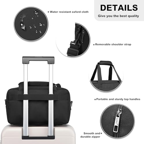 Kono Travel Duffel 20L Under Seat Carry-On Sports Tote Gym Weekender Overnight Bag - 15.75"x9.84"x7.87" Black - color: Black, size: M(15.75in x 9.84in x 7.87in)-20L