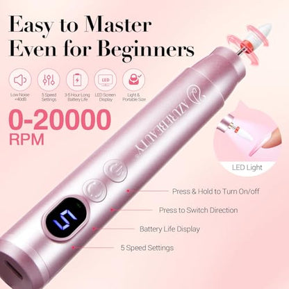 AzureBeauty Dip Powder Nail Kit with Electric Nail Drill, 24 Colors Nude Pink Glitter Nail Powder Starter Kit with Dip Liquids Base Top Coat Activator Portable Manicure French Nail Art Essential Set - color: Nude Pink Glitter