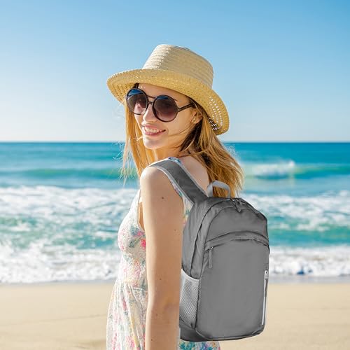 Waterproof Foldable Backpack Dry Storage Lightweight Daypack 35L Outdoor Backpack for Beach Men Women Grey - color: Grey