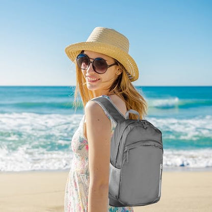 Waterproof Foldable Backpack Dry Storage Lightweight Daypack 35L Outdoor Backpack for Beach Men Women Grey - color: Grey