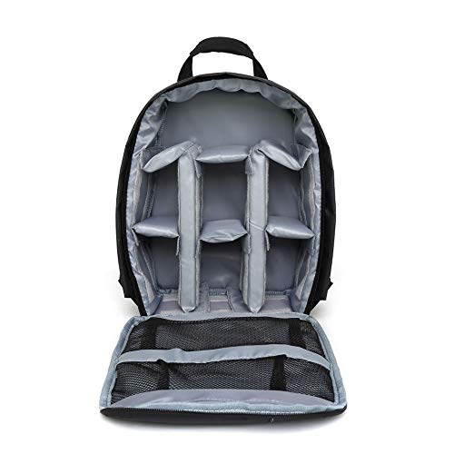 Waterproof SLR/DSLR Camera Backpack Shoulder Bag Travel Case For Canon Nikon Sony Digital Lens (Medium, Grey) - color: Grey, size: Medium