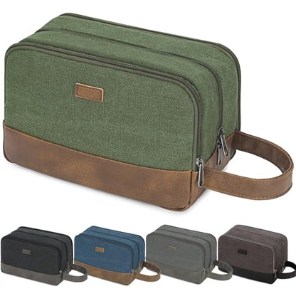 WANDF Travel Toiletry Bag for Men Large Toiletries Shaving Bag Water Resistant Hanging Dopp Kit Travel Accessories Bag for Women Men (Green) - color: Green