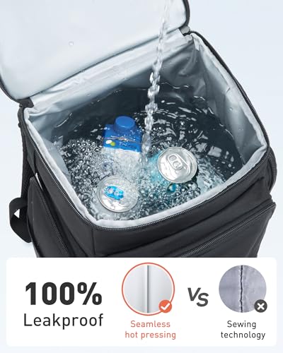 TOURIT Insulated Backpack Cooler: 30 Cans Waterproof Leakproof Soft Cooler Bag Beach Travel Picnic Camping - color: Pink, style: 30 Cans 2.0