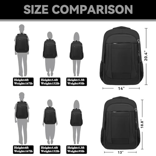 Extra Large Travel Laptop Backpack, 18.4 Inch Laptop Backpack Airline Approved, Business Anti Theft Sturdy Work Computer College High School Backpack Bag Fits 18 Inch Notebook for Men Women, Black - color: Black, size: 18 Inch