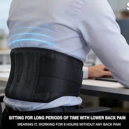 Back Brace for Lower Back Pain Relief, Wide Lumbar Support Belt for Men & Women, 5 Removable Metal Stays, Herniated Disc, Sciatica, Work & Lifting, Breathable Back Support (Large 39"-44.9") - size: Large