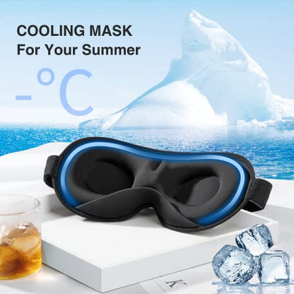 YFONG Weighted Sleep Mask, Women Men 3D Eye Mask Blocking Lights Sleeping Mask (4.2oz/120g), Pressure Relief Night Sleep Eye Mask with Adjustable Strap, Eye Cover Blindfold for Travel Nap Yoga, Blue - color: Blue