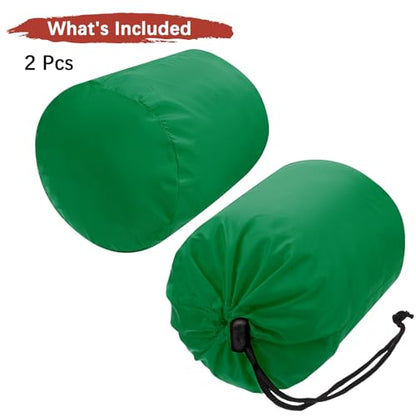Stuff Sack [2PCS] - Waterproof Outdoor Storage Sacks Use for Backpacking & Traveling & Hiking - [Dark Green-5 x 10 in/ 13 x 25 CM] Ultralight Drawstring Bags - color: Dark Green