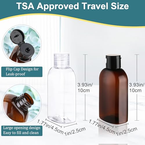 Cosywell Travel Bottles for Toiletries 8PCS 3.4oz TSA Approved Containers - Leak Proof Empty Lotion Bottles With Flip Cap for Shampoo and Toiletries - color: I-3.4oz-2Color-6label2blank