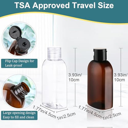Cosywell Travel Bottles for Toiletries 8PCS 3.4oz TSA Approved Containers - Leak Proof Empty Lotion Bottles With Flip Cap for Shampoo and Toiletries - color: I-3.4oz-2Color-6label2blank