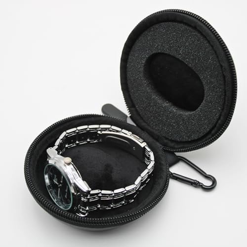 Watch Travel Case Single Storage - Fits all Wristwatches & Smart Watches up to 50mm Watch Travel Box Organizer and Display for Men and Women(Black) - color: PU-BLACK