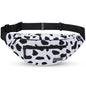 MAXTOP Large Crossbody Fanny Pack with 4-Zipper Pockets,Gifts for Enjoy Sports Festival Workout Traveling Running Casual Hands-Free Wallets Waist Pack Phone Bag Carrying All Phones - color: Cow Print White, style: Large Fanny Pack(4 Zipper Pockets)