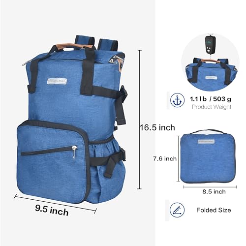35L Foldable Waterproof Backpack For Outdoor Sports Travel Inside Wet Clothes Compartment Packable For Multiple - color: 2blue
