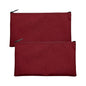 Multipack of 2 Compact Zipper Cloth Pouches, Zipper Bag, Travel Toiletry, Cosmetics, Stationary Case, 11 x 6 inches (Burgundy) - color: Burgundy