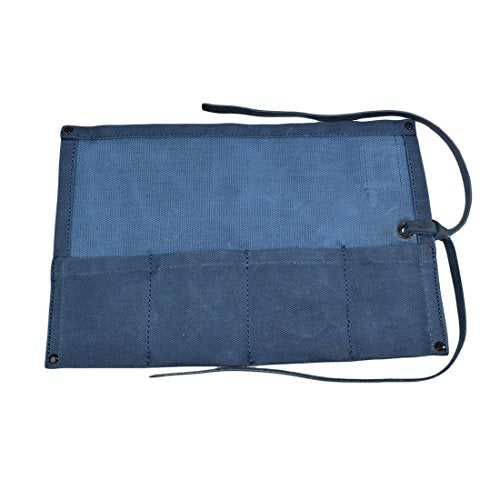 Hide & Drink, Waterproof Waxed Canvas Travel Watch Roll Organizer with 4 Slots, Easy Carry On Watchlover Storage, Handmade Travel Case, Blue Mar - color: Blue Mar