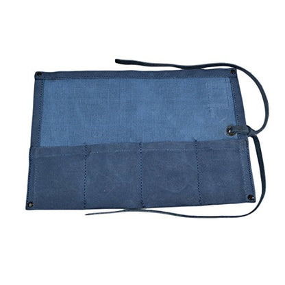 Hide & Drink, Waterproof Waxed Canvas Travel Watch Roll Organizer with 4 Slots, Easy Carry On Watchlover Storage, Handmade Travel Case, Blue Mar - color: Blue Mar