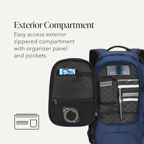SWISSGEAR City Pack Backpack, Slim Profile, Navy Ballistic,15.9L, 18-Inch - color: Navy Ballistic