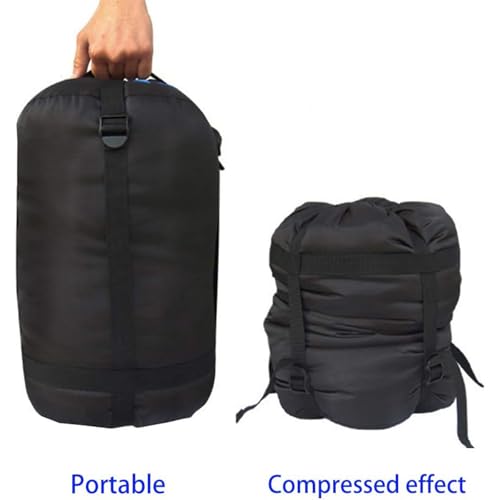 Compression Stuff Sack, 12L/24L/45L Sleeping Bag Cover Sack Sleeping Bags Storage Stuff Sack Organizer - Great Sleeping Bags Clothes Camping Hiking Backpacking - color: Black 12L-2 Pack