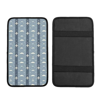 Airplanes and Runways 1 Print Car Center Console Cover Universal Neoprene Car Armrest Storage Box Decoration Protector Pad for Car Truck SUV, Interior Accessories