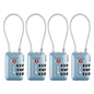 TSA Accepted Luggage Travel Lock, Set-Your-Own Combination Lock for School Gym Locker, Luggage Suitcase Baggage Locks, Filing Cabinets, Toolbox, Case (Arctic Blue, 4 Pack) - color: Arctic Blue, size: 4 Pack