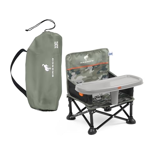 Bright Starts Ford Bronco Pop 'N Sit Portable Booster Chair, Floor Seat, Indoor/Outdoor Use, Compact Fold, Camo Print, 6 Mos - 3 Yrs - color: Ford Camo, size: 1 Count (Pack of 1)