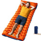 Ultralight 4-Inch Camping Sleeping Pad with Built-in Foot Pump, Inflatable Mat for Side Sleepers, Stays Inflated Overnight, Compact for Festivals, Backpacking & Car Camping - color: Orange+blue
