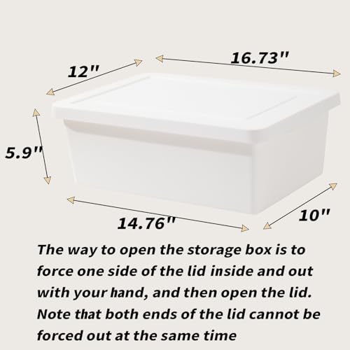 YUNGSHY 2 Pack 15 Quart White Large Stackable Storage Bins With Lids,Bathroom Closet Undersink Organizers and Storage Containers and Durable Nestable Closet, Garage, Totes (white, 15Qt. -2Pack) - size: 15Qt. -2Pack