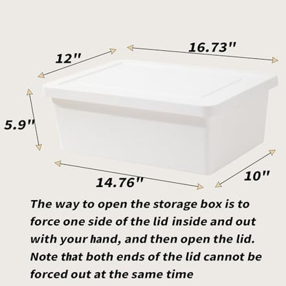 YUNGSHY 2 Pack 15 Quart White Large Stackable Storage Bins With Lids,Bathroom Closet Undersink Organizers and Storage Containers and Durable Nestable Closet, Garage, Totes (white, 15Qt. -2Pack) - size: 15Qt. -2Pack