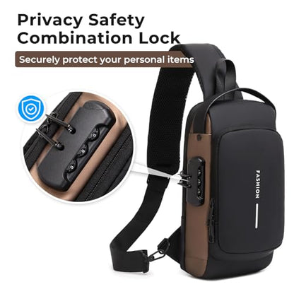 Rcrirth Sling Bag For Women | Anti Theft Crossbody Bags For Women & Men - Travel Hiking Purse Chest Bag Daypack – Black - color: Black