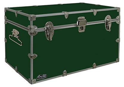C&N Footlockers - XL Graduate Storage Trunk - Made in the USA - STEEL Footlocker for College Dorm Room & Summer Camp - 32 x 18 x 18.5 Inches (Dark Green) - color: Dark Green