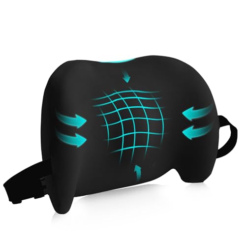 Lumbar Support Pillow for Office Chair, Car Lumbar Pillow Lower Back Pain Relief, Memory Foam Back Cushion with Adjustable Straps, Ergonomic Chair Back Pillow for Gaming Chair, Car, Bed (A-Black) - color: A-black