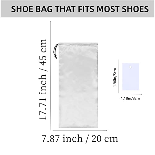 GONGKANGYUAN 10 Pack Shoe Bags for Travel Satin Fabric Shoe Bag with Drawstring for Men Women Travel Protecting Storing Shoes - color: White