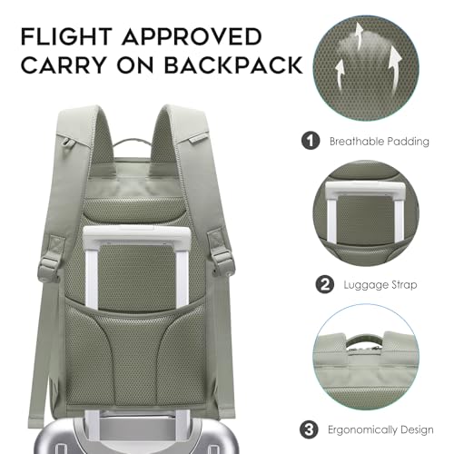BANGE Commute backpack can hold 15.6 inch laptop,Flight approved carry on backpack for men and woman - color: Grey