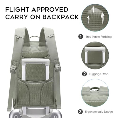 BANGE Commute backpack can hold 15.6 inch laptop,Flight approved carry on backpack for men and woman - color: Grey
