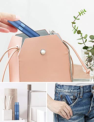 LISAPACK 8ML Atomizer Perfume Spray Bottle for Travel (3 PCS) Empty Cologne Dispenser, Portable Sprayer (Gold, Silver, Blue) - color: 3 Colors2