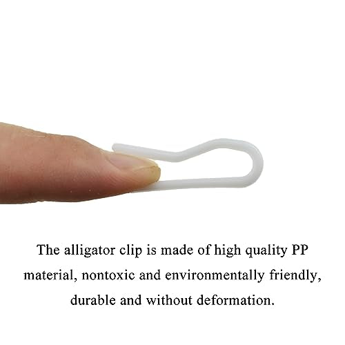 HAHIYO 1.4inch/35mm 200Pcs White Plastic U Shape Alligator Clip - Toothless Clothespin Fabric Clip Garment Shirt Folding Clip for Sewing Room Folding Sock Tie Pant Securing Fabric to Comic Board - size: White - 1.4 inches - 200 Count - Toothless