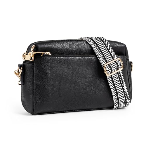 Anti Theft Crossbody Bag for Women, Slash-resistant RFID Blocking Travel Purses, Small Shoulder Bag Handbag - color: Black