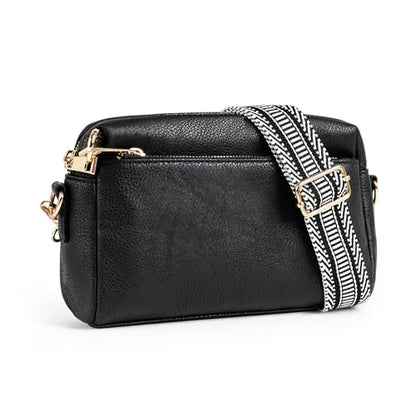 Anti Theft Crossbody Bag for Women, Slash-resistant RFID Blocking Travel Purses, Small Shoulder Bag Handbag - color: Black