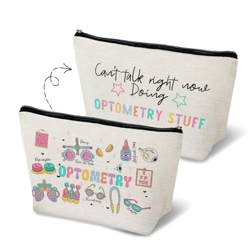 Optometry Gifts, Doctor Nurse Makeup Bag for Purse, Ophthalmology Gifts Cosmetic Bag Travel Toiletry Bag for Women, Eye Optometrist Gifts Zipper Makeup Pouch - color: profession makeup bag-optometry