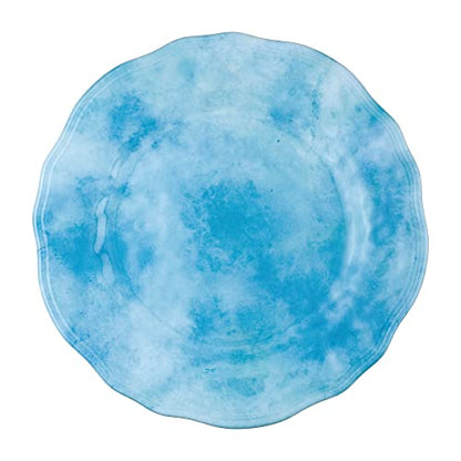 UPware 12 Piece Campanula Melamine Dinnerware Sets, Outdoor Dishes Set, Plates and Bowls Sets, Service for 4, Sky Blue - color: Blue Campanula