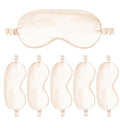6PACK Silk Sleep Mask Satin Eye Masks Blackout Silky Eyeshade Cover Soft Blindfold Eyeshades for Women Sleeping Travel Gift - color: Champagne