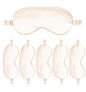6PACK Silk Sleep Mask Satin Eye Masks Blackout Silky Eyeshade Cover Soft Blindfold Eyeshades for Women Sleeping Travel Gift - color: Champagne