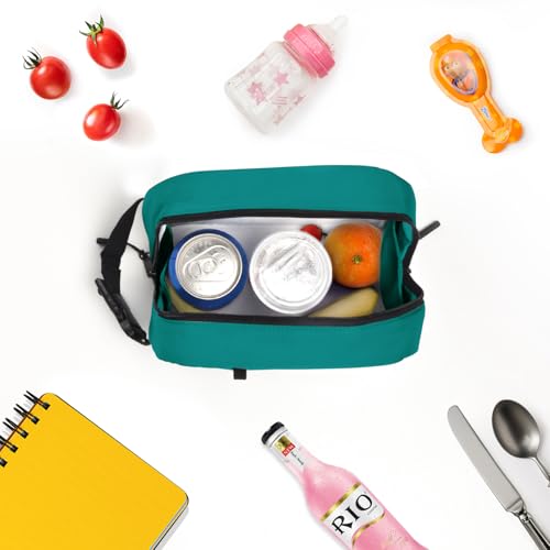 Cerbonny Mini Cooler Bag, Freezable Lunch Bag & Snack Bag, Insulated Bag for Travel/Work/School, Small Cooler Lunch Box with Detachable Gel Packs - color: Blue Green - Snack